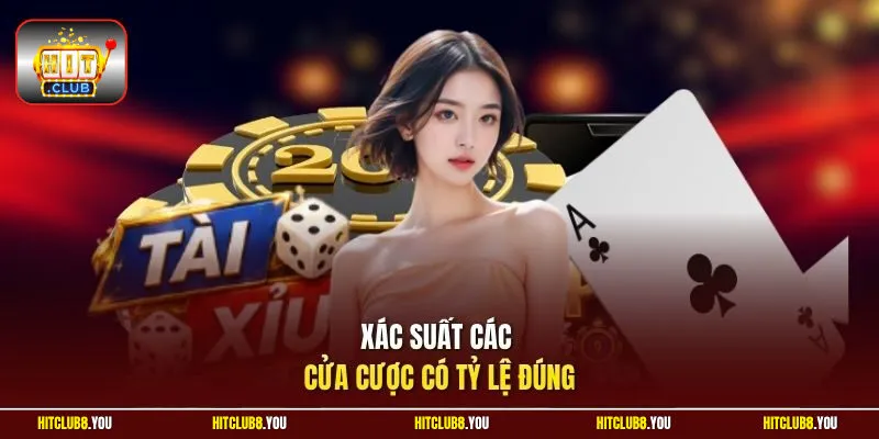 Xác suất các cửa cược có tỷ lệ đúng